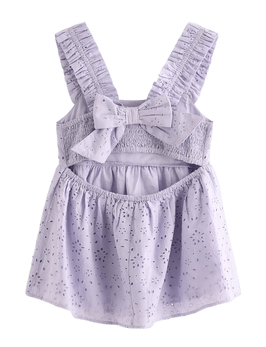 Lindex - Sleeveless blouse with broderie anglaise - bluser & tunikaer - light lilac - 2