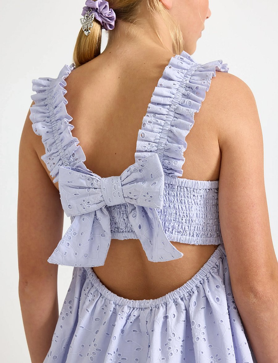 Lindex - Sleeveless blouse with broderie anglaise - bluser & tunikaer - light lilac - 4