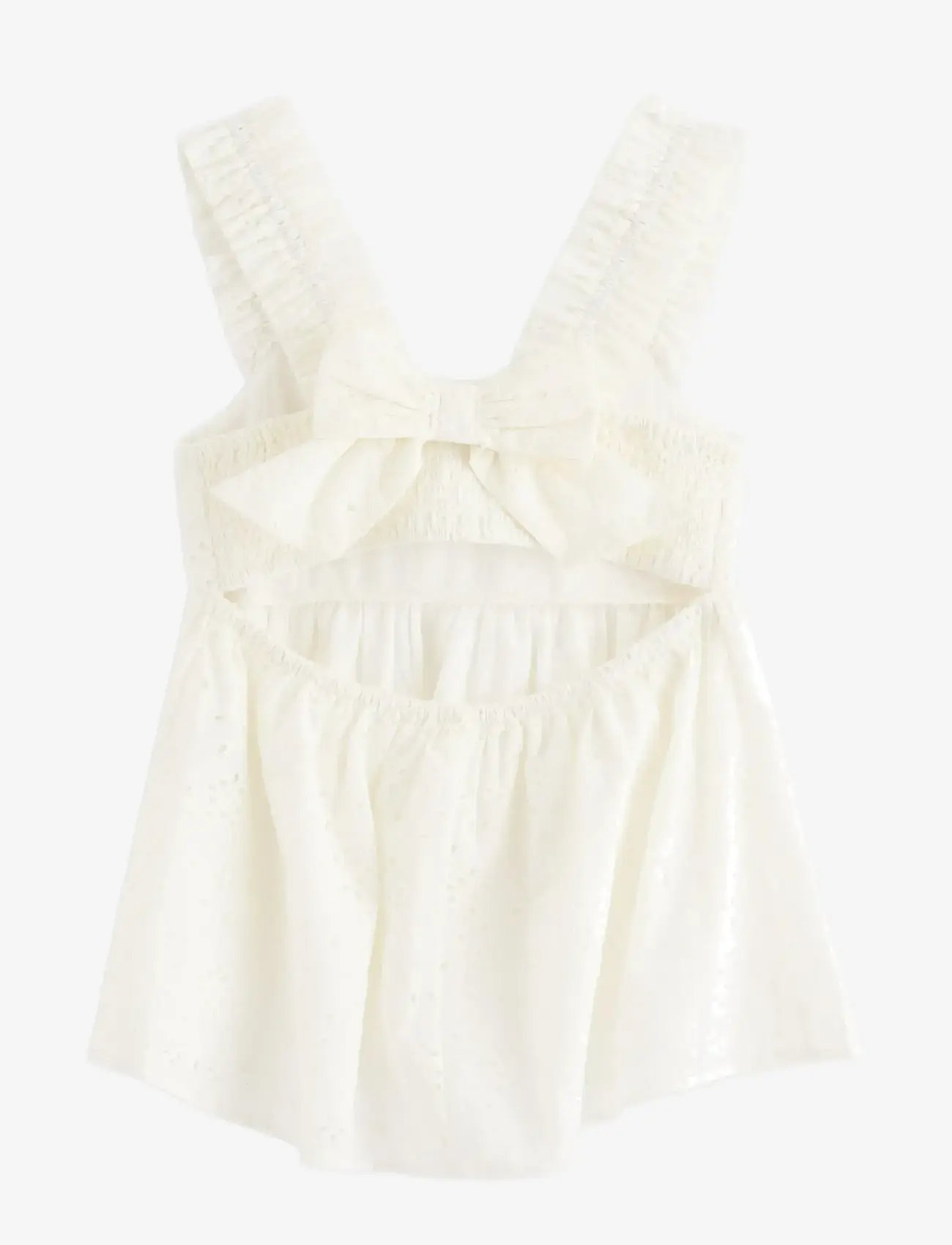 Lindex - Sleeveless blouse with broderie anglaise - blouses & tunics - white - 2