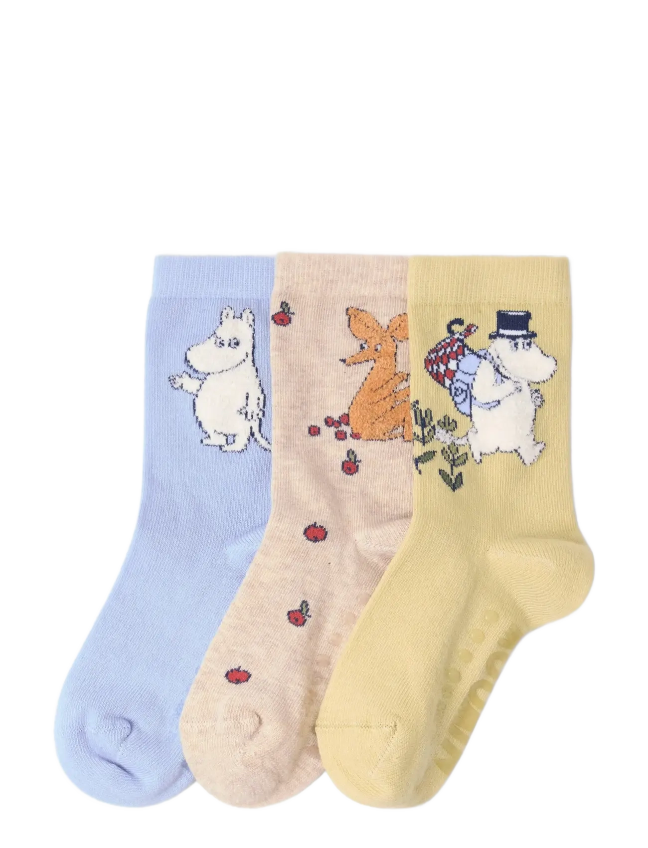 Lindex 3-pack moomin socks - Riided - BEIGE MELANGE / blue