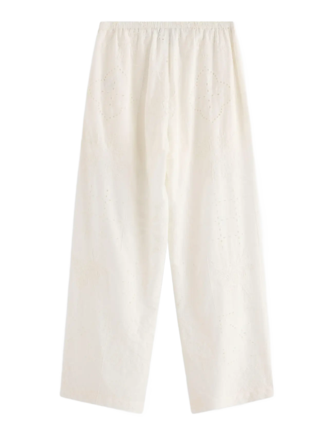 Lindex - Trousers with embroidery - vida byxor - off white - 2