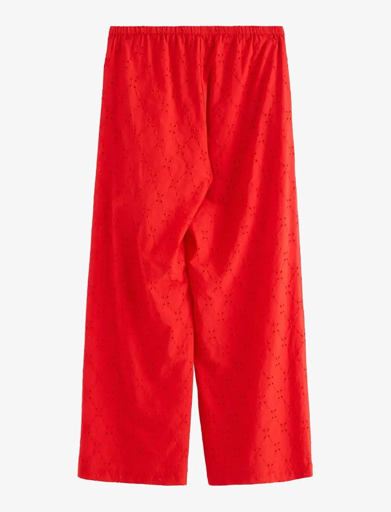 Lindex - Trousers with embroidery - bukser med brede ben - red - 2