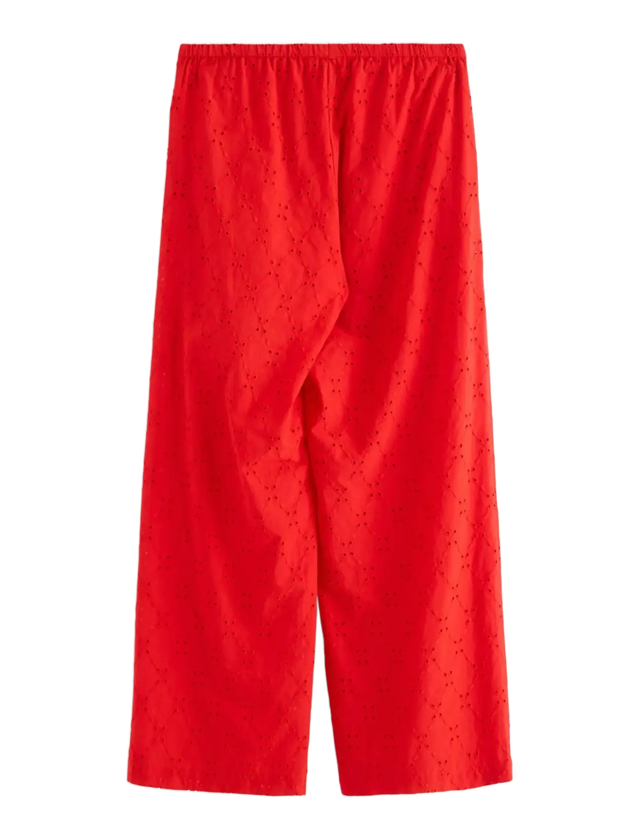 Lindex - Trousers with embroidery - hosen mit weitem bein - red - 2