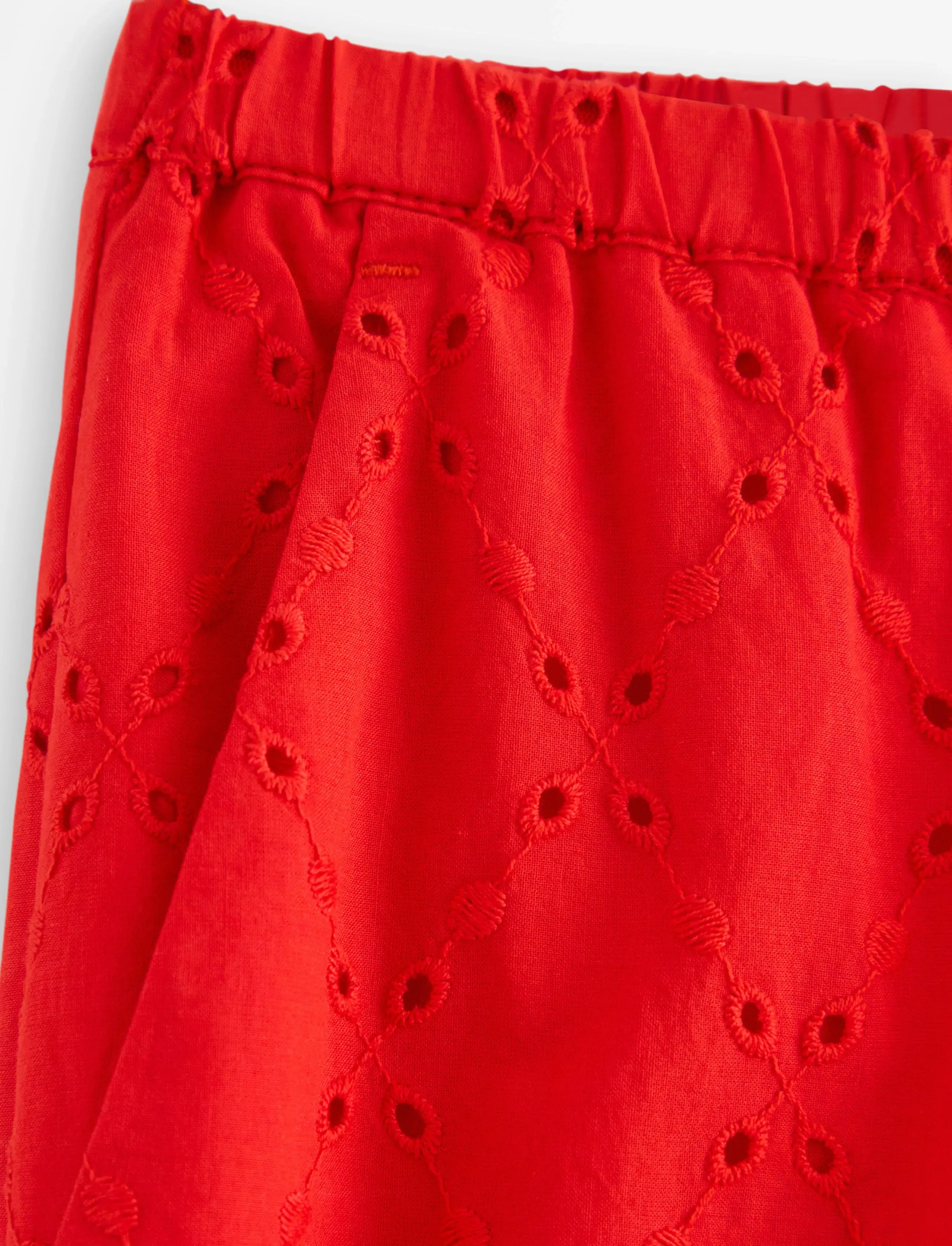 Lindex - Trousers with embroidery - hosen mit weitem bein - red - 5