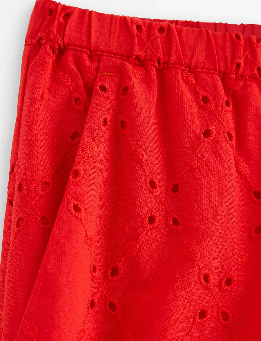 Lindex - Trousers with embroidery - hosen mit weitem bein - red - 5