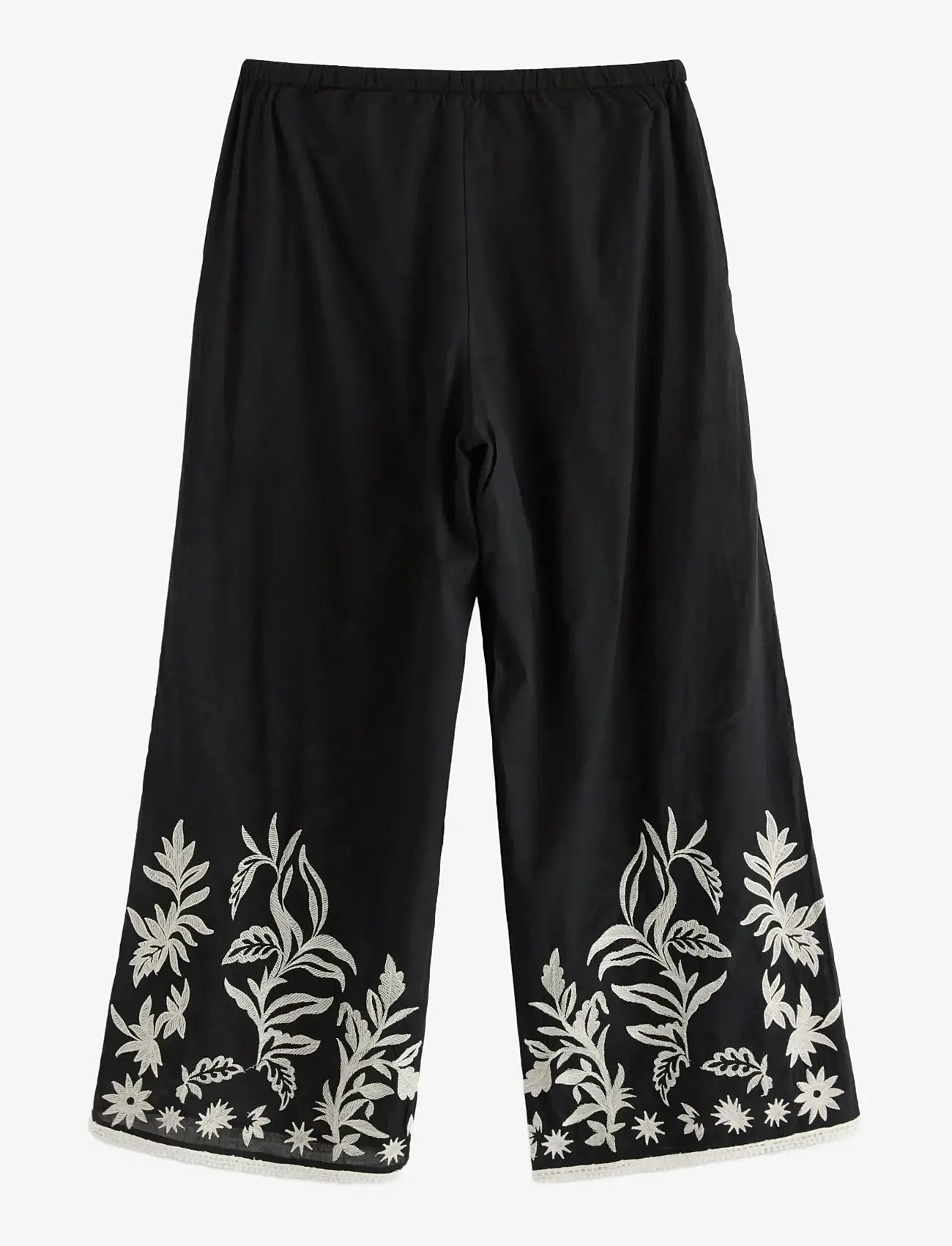 Lindex - Trousers Nilla embroidery - culottes - black - 2