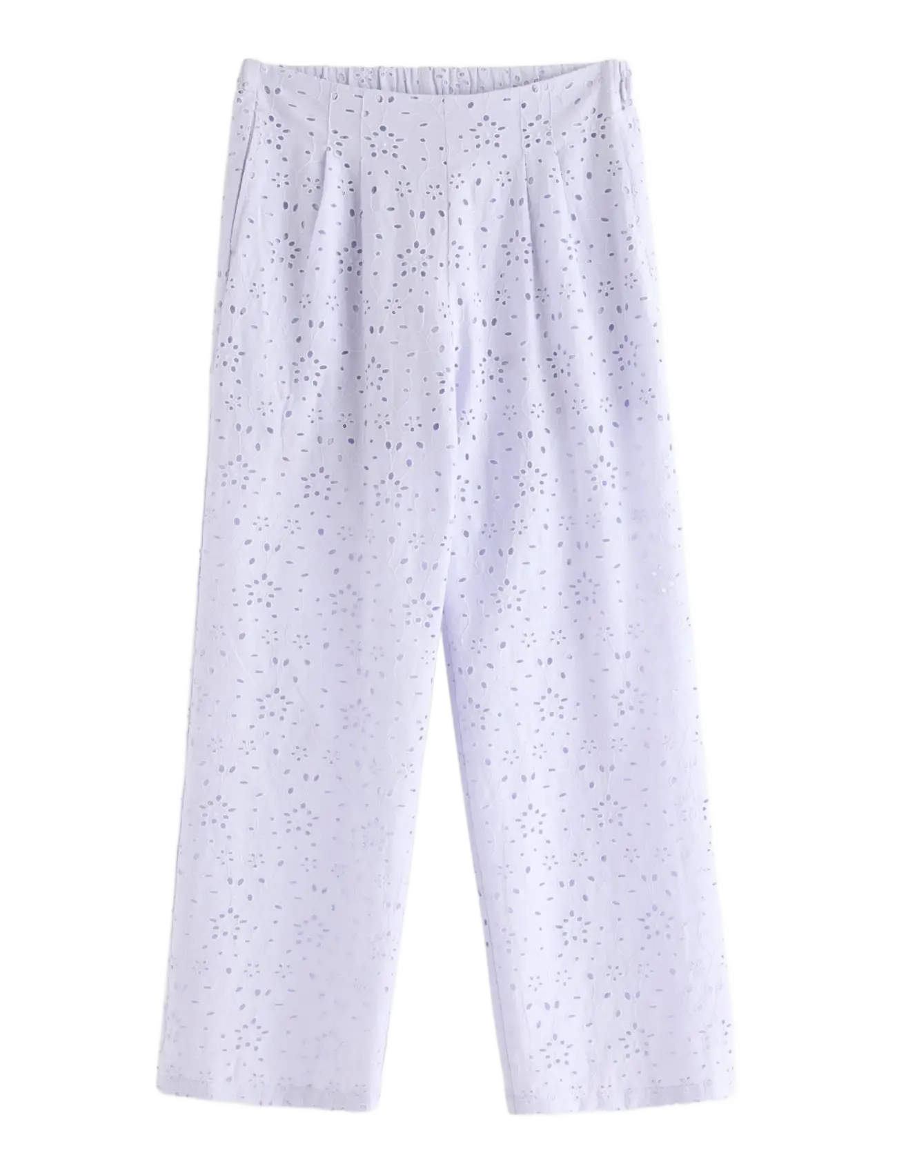 Lindex Trousers with broderie anglaise - Suvised sooduspakkumised - LIGHT LILAC / purple
