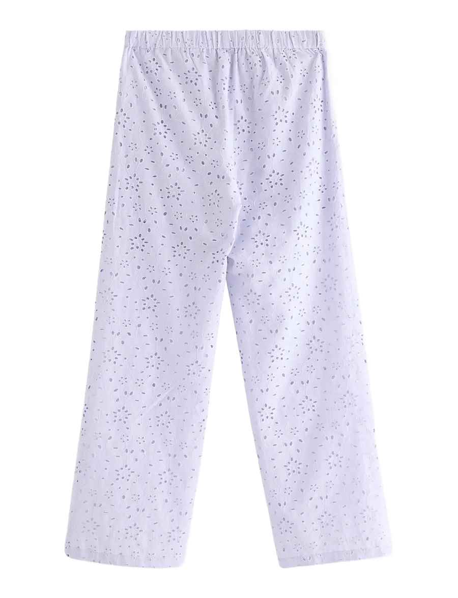 Lindex - Trousers with broderie anglaise - bukser - light lilac - 2