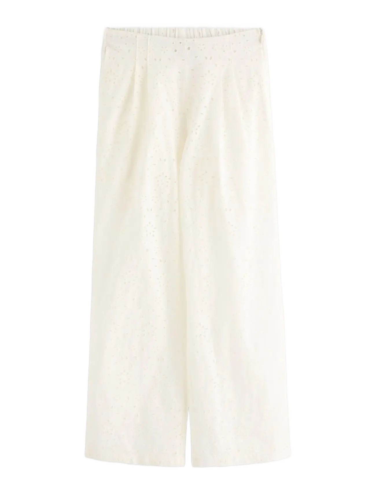 Lindex Trousers with broderie anglaise - Talvised pakkumised - WHITE / white