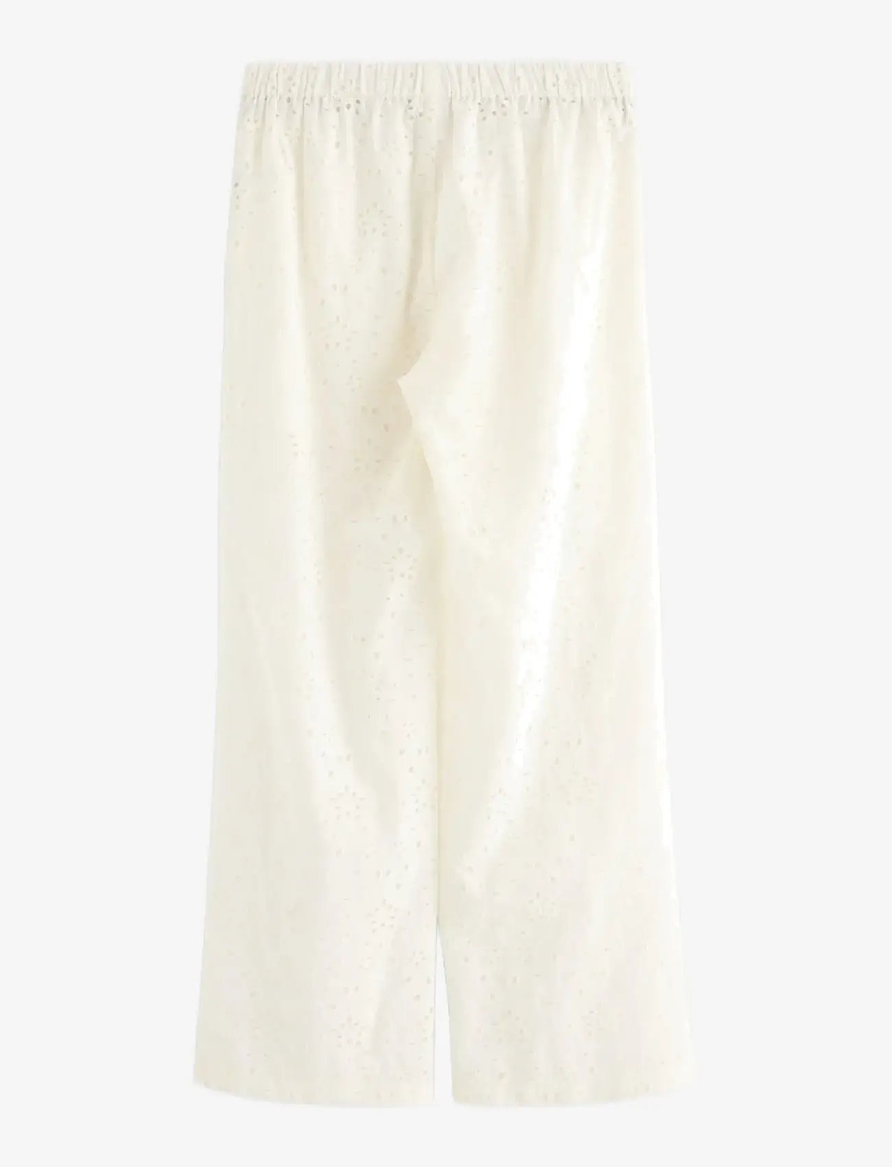 Lindex - Trousers with broderie anglaise - osta vanuse järgi - white - 2