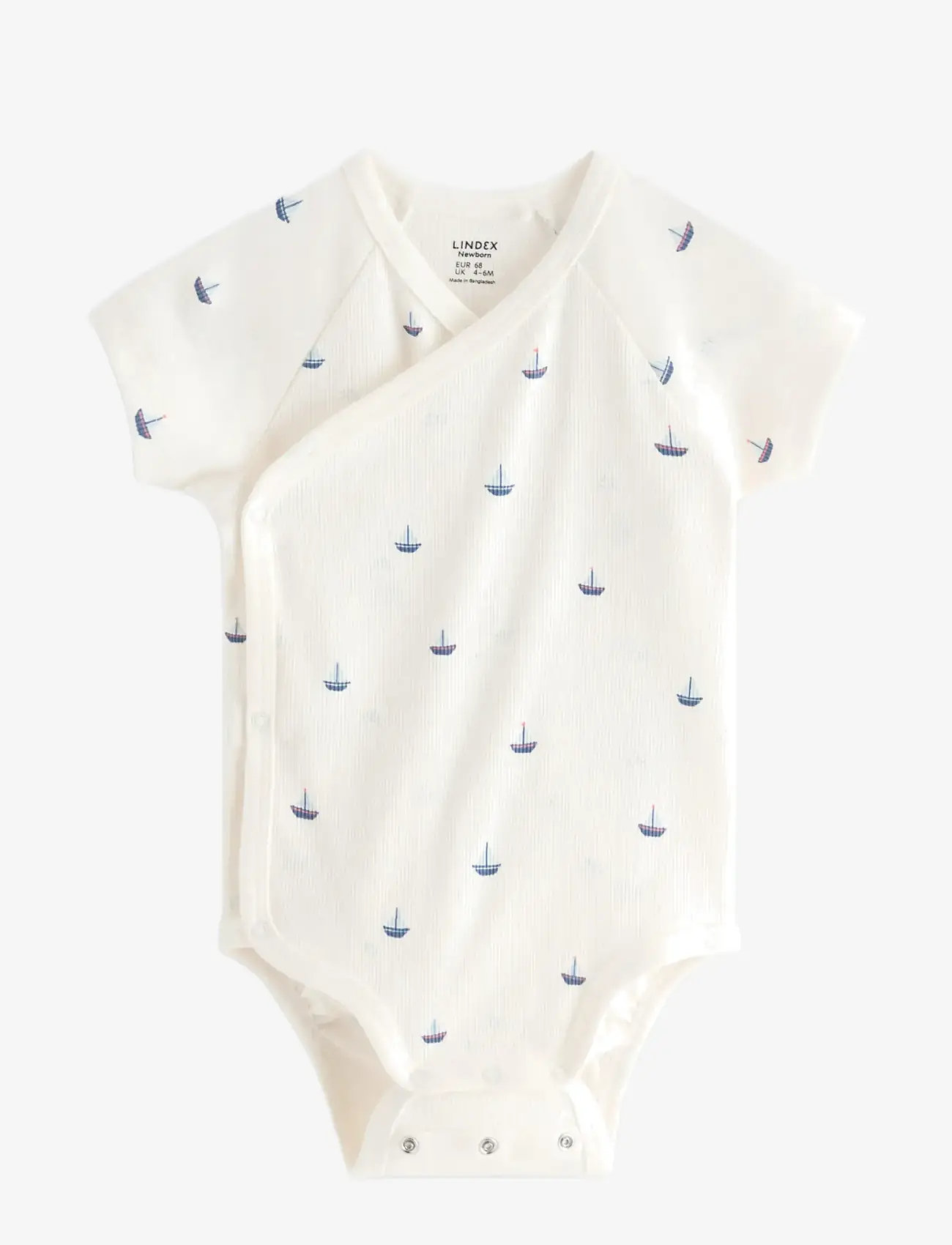 Lindex - Ribbed wrap bodysuit - kortærmede heldragter - light dusty white - 0