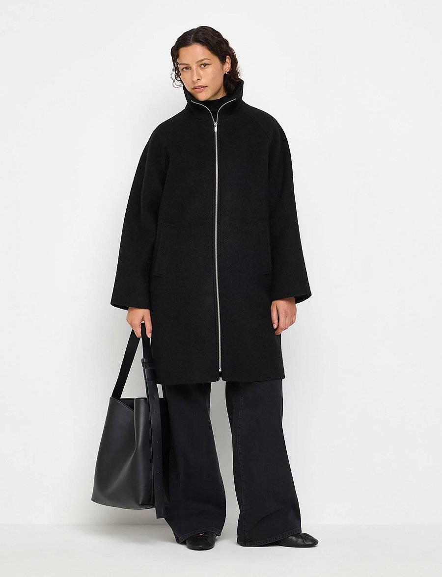 Lindex - Coat in wool blend - vinterjackor - black - 0