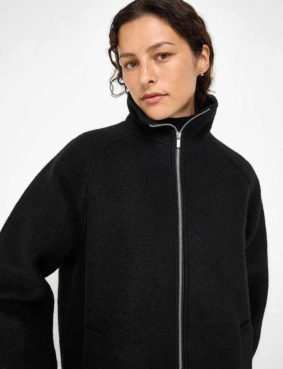Lindex - Coat in wool blend - vinterjackor - black - 4