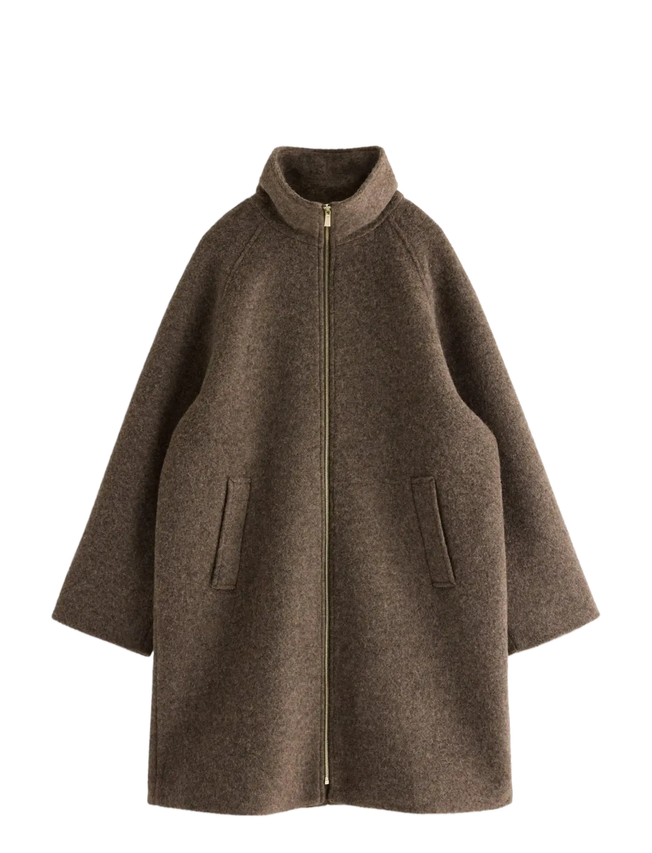 Lindex Coat in wool blend - Jackets & Coats - BROWN MELANGE / brown