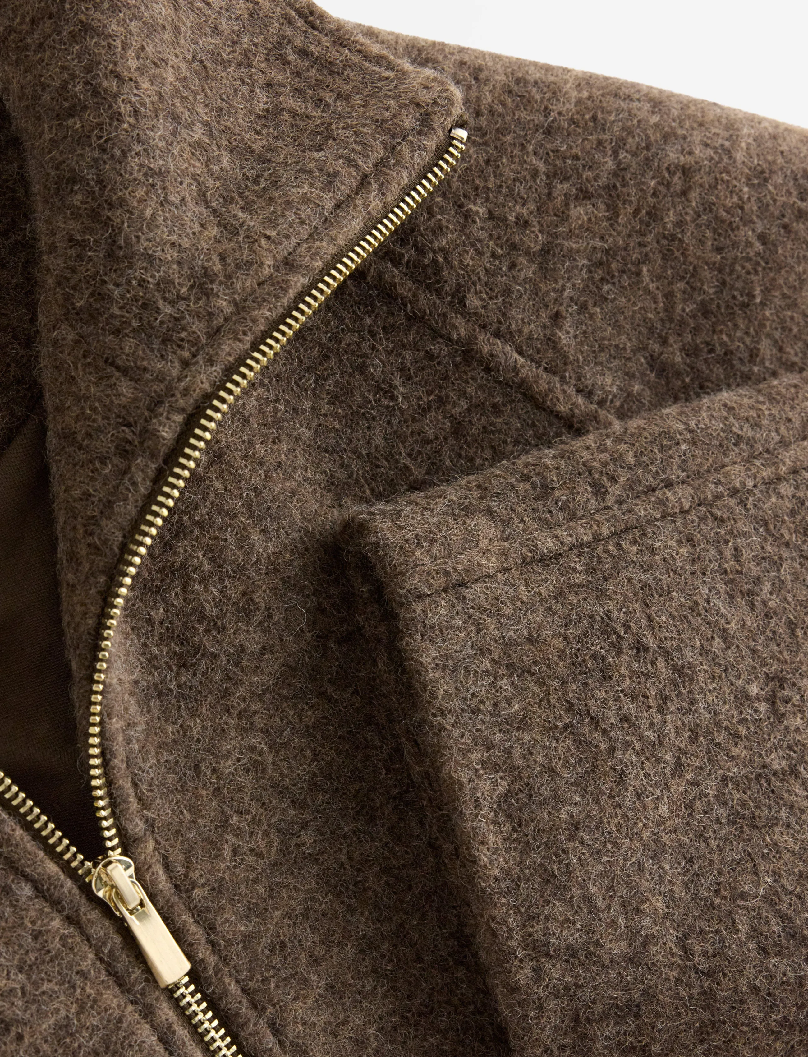 Lindex - Coat in wool blend - winter jackets - brown melange - 2