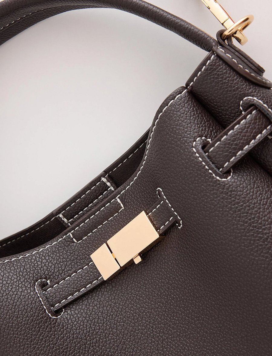 Lindex - Bag in imitation leather - fashion trends - dark brown - 2