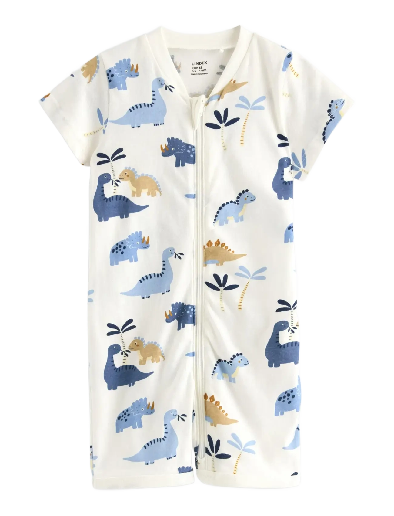 Lindex Pyjama Romper, Børn, Kort Pyjamasdragt, Cream, Str: 62