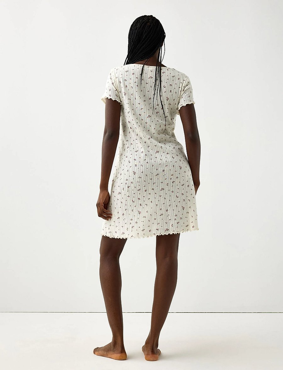 Lindex - Nightdress in pointelle - natkjoler - dusty white - 3