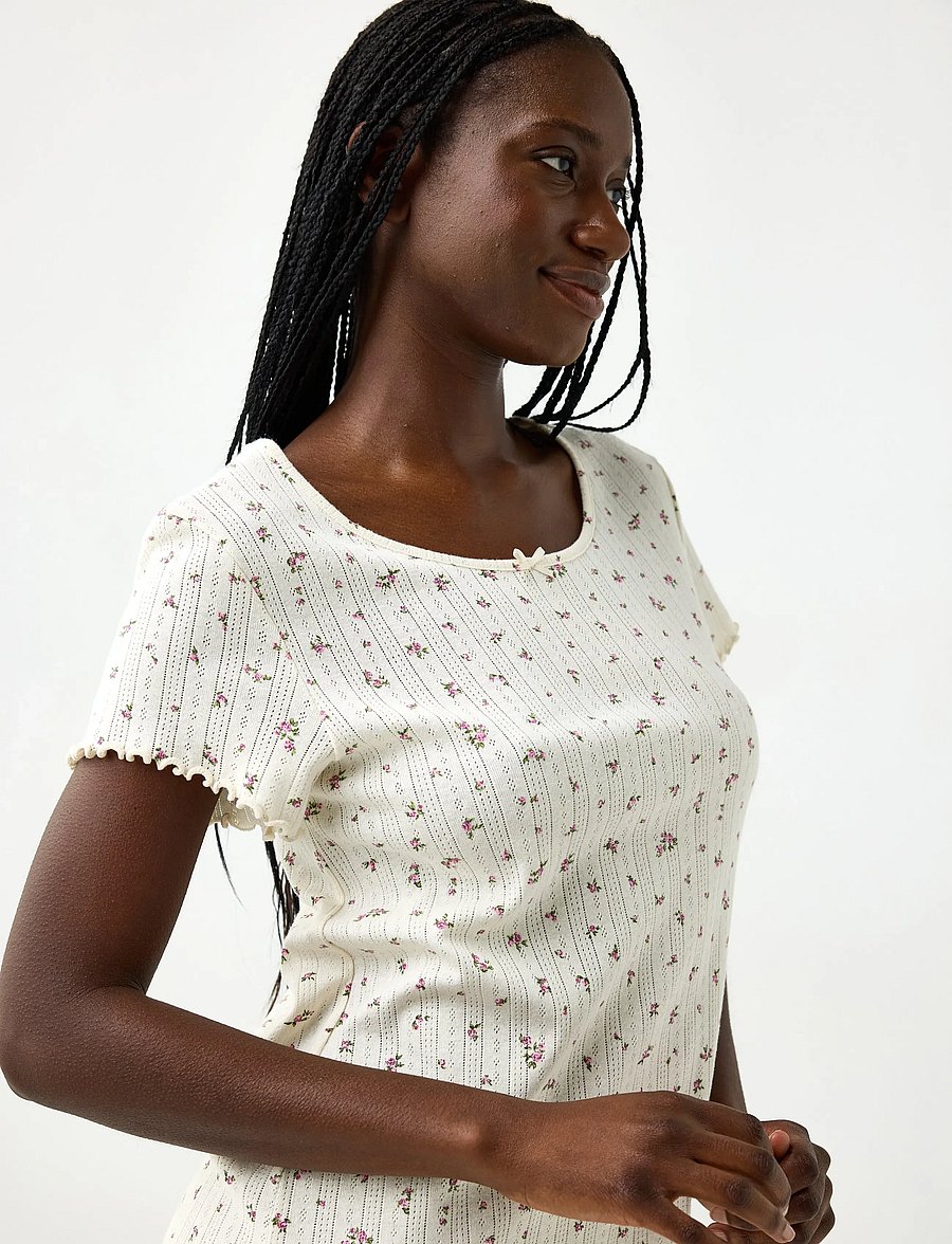Lindex - Nightdress in pointelle - natkjoler - dusty white - 4