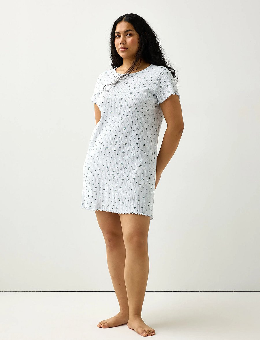 Lindex - Nightdress in pointelle - light blue - 0