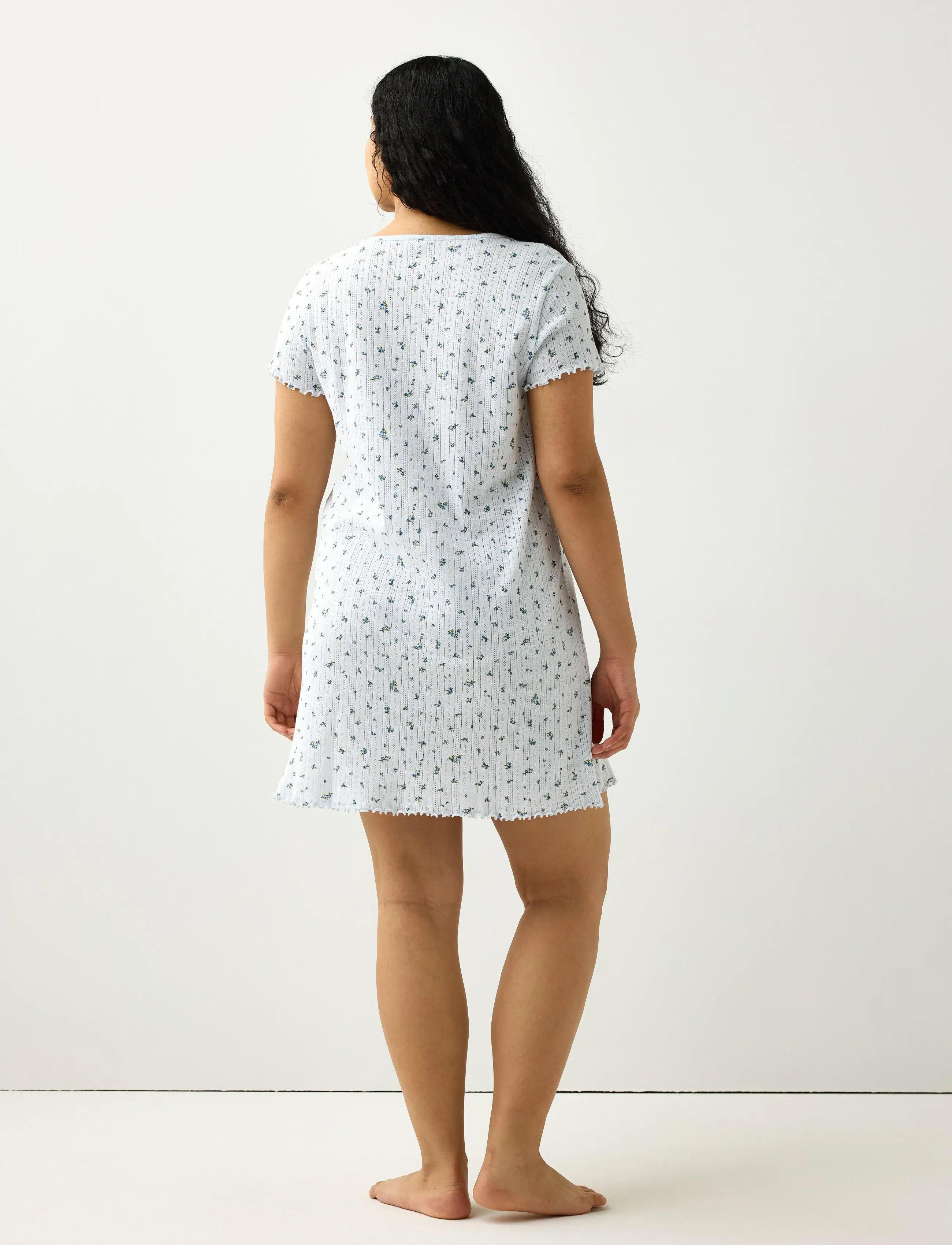 Lindex - Nightdress in pointelle - light blue - 3