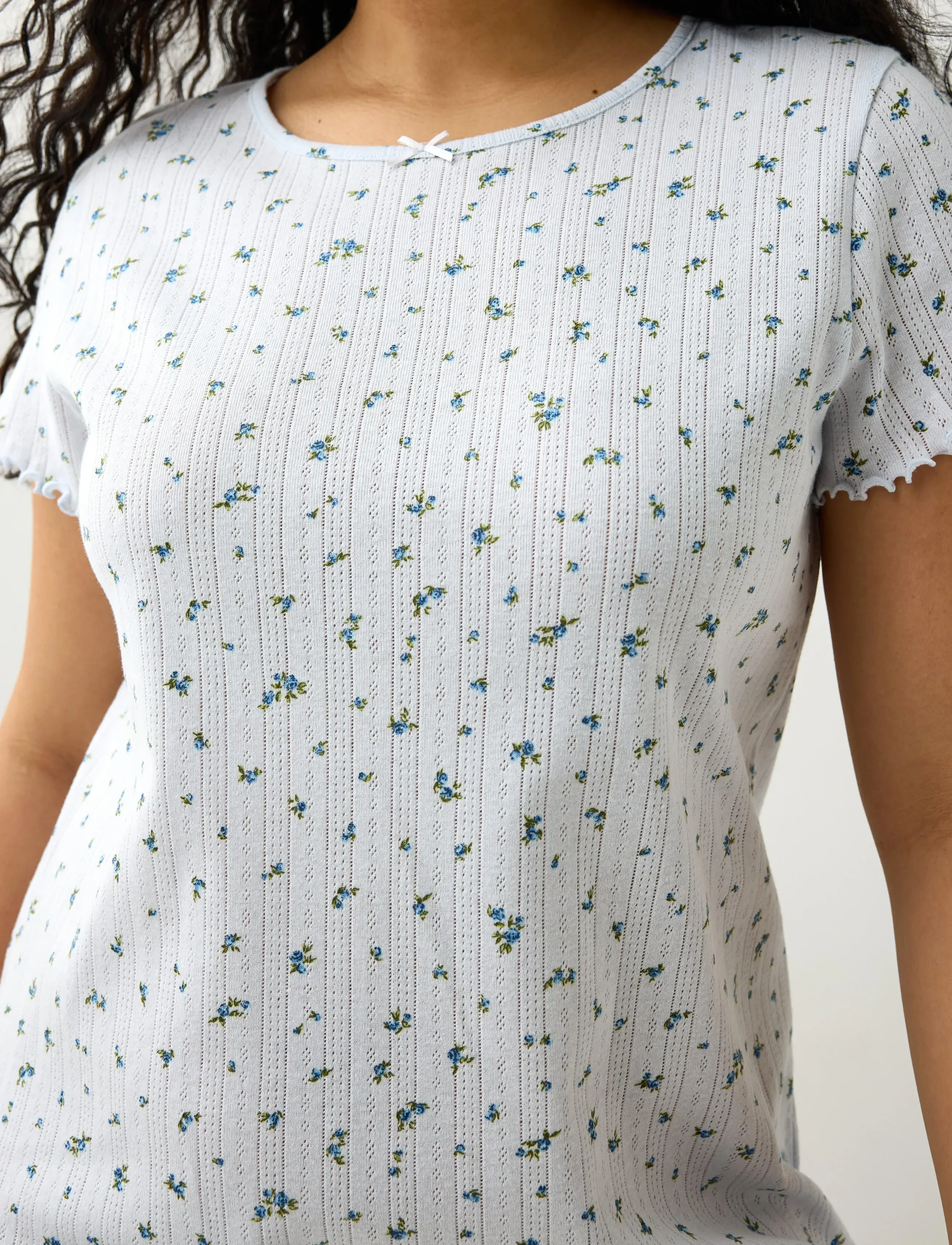 Lindex - Nightdress in pointelle - light blue - 4