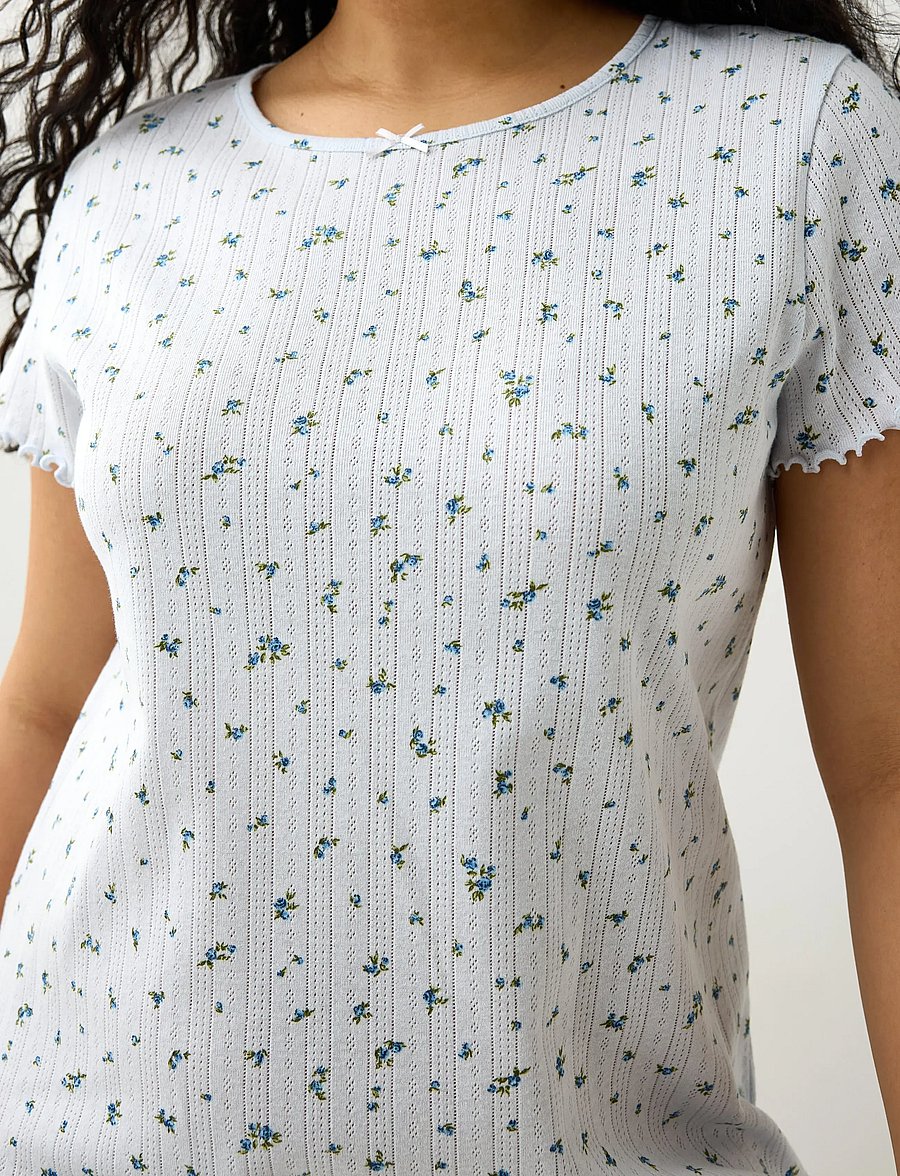 Lindex - Nightdress in pointelle - light blue - 4