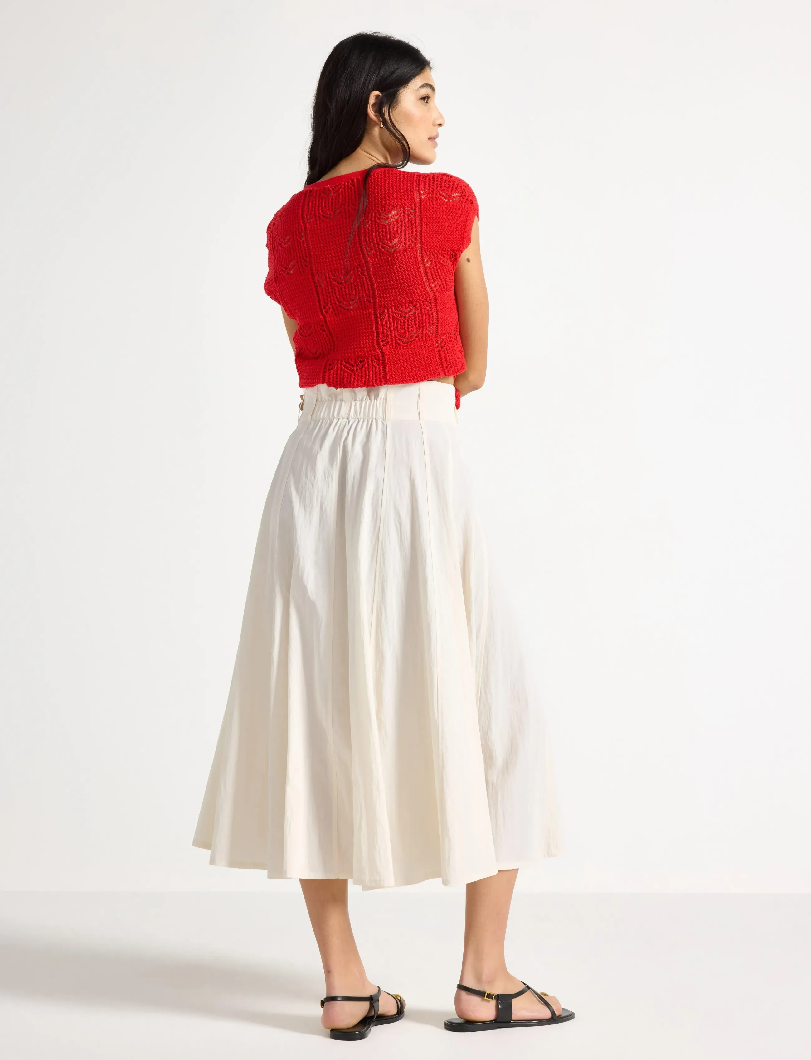 Lindex - Midi skirt - midi-röcke - light white - 3