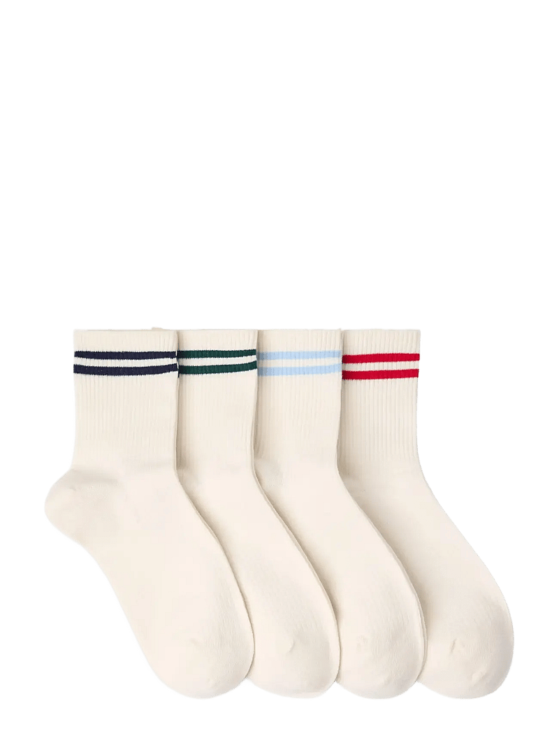 Lindex - 3-pack sporty socks - strümpfe - light beige - 1