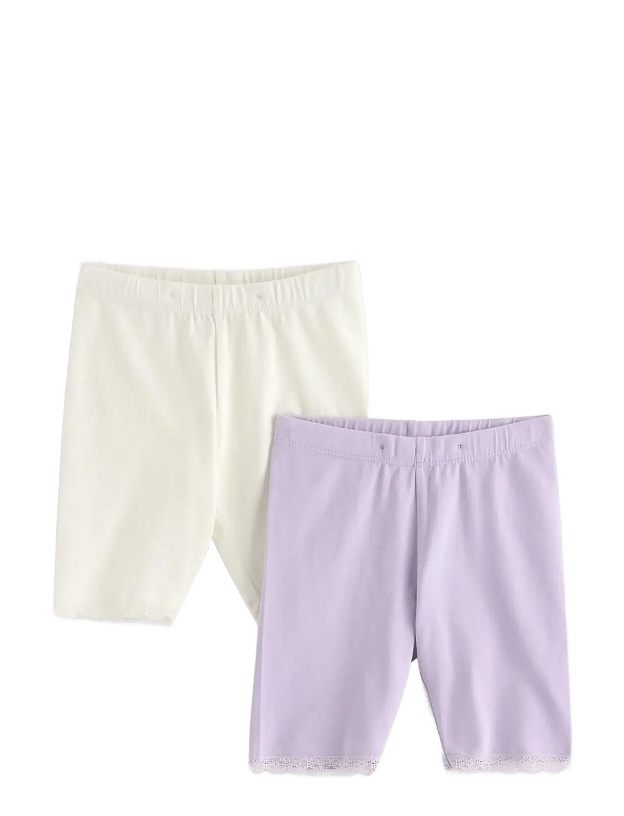 Lindex - 2-pack cycling shorts with lace trim - cycling shorts - light dusty lilac - 1