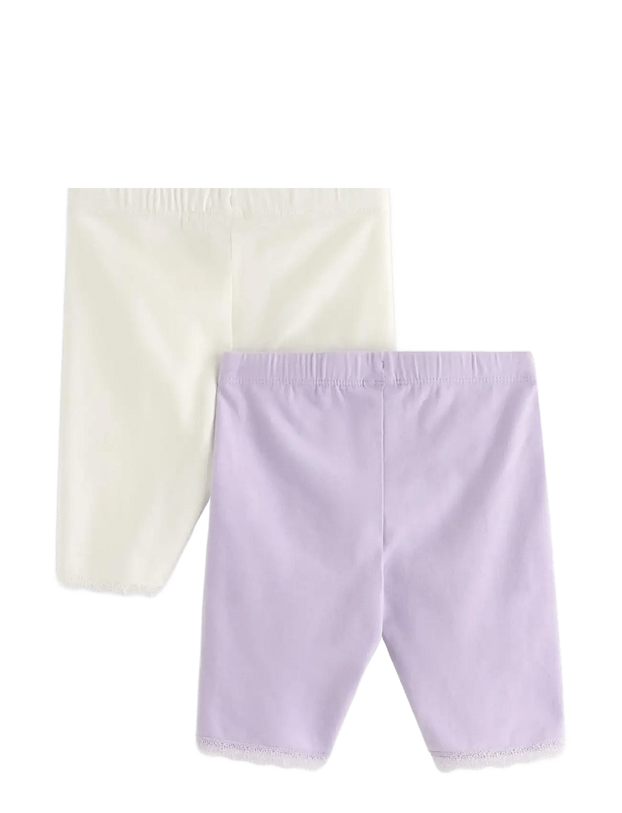 Lindex - 2-pack cycling shorts with lace trim - cycling shorts - light dusty lilac - 2
