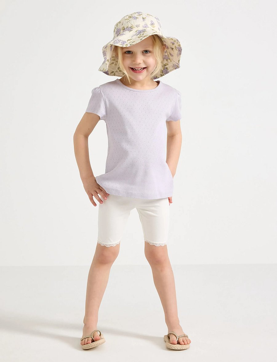 Lindex - 2-pack cycling shorts with lace trim - cycling shorts - light dusty lilac - 0