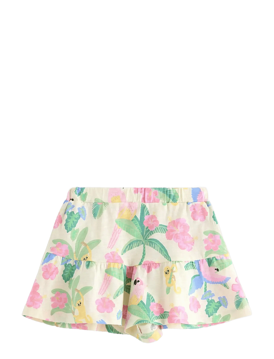 Lindex - Skort in slub jersey with frill trim - skorts - white - 1