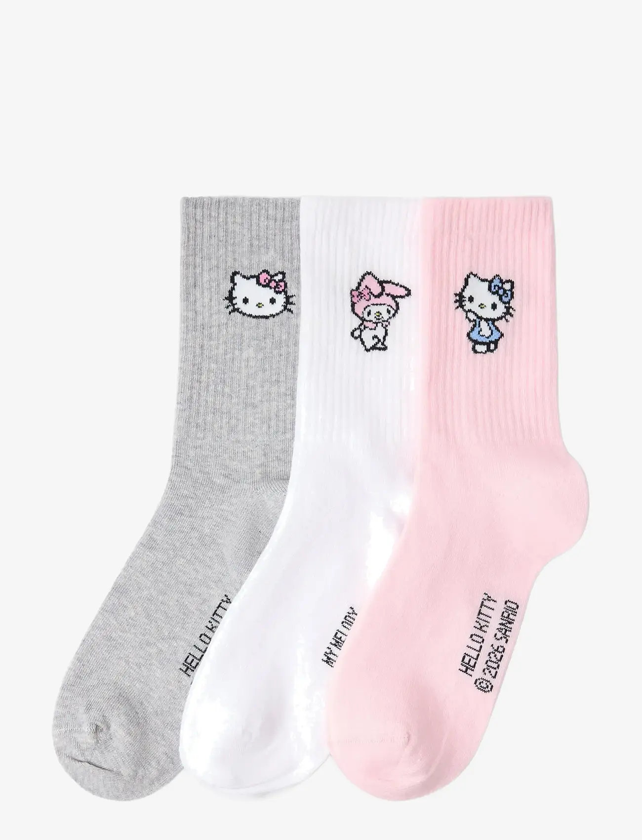 Lindex - Hello Kitty 3-pack socks - strümpfe - white - 0