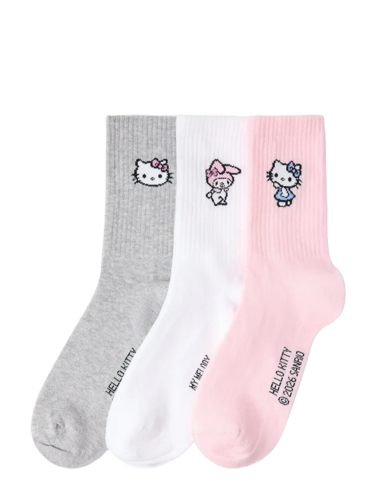Lindex Hello Kitty 3-pack socks - Socken & Strumpfhosen - WHITE / pink/rose