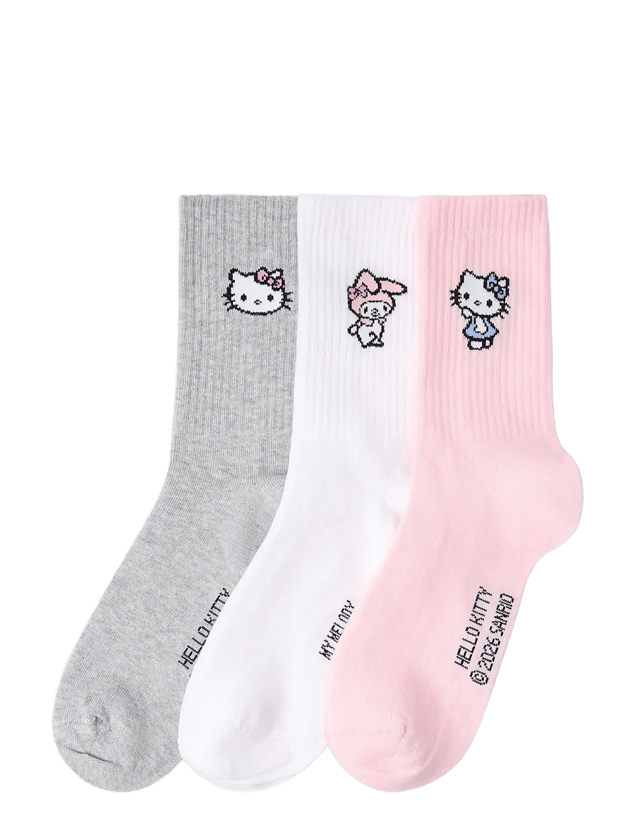 Lindex - Hello Kitty 3-pack socks - strümpfe - white - 0