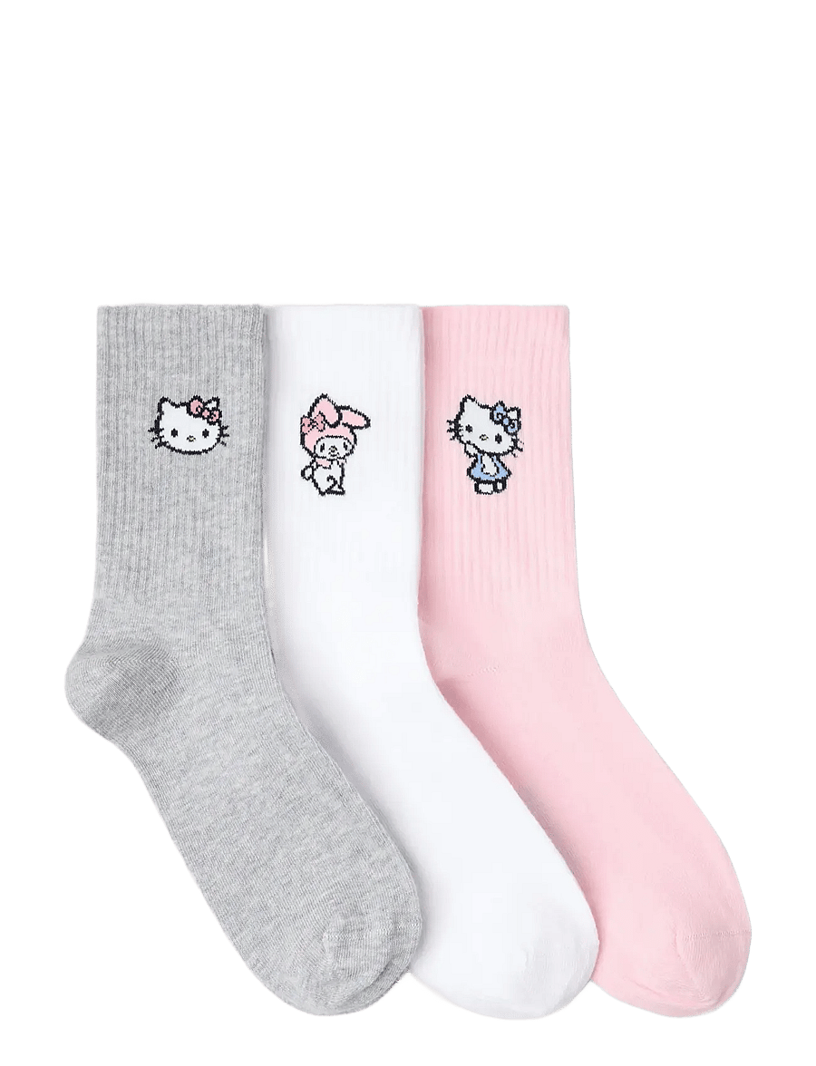 Lindex - Hello Kitty 3-pack socks - strümpfe - white - 1