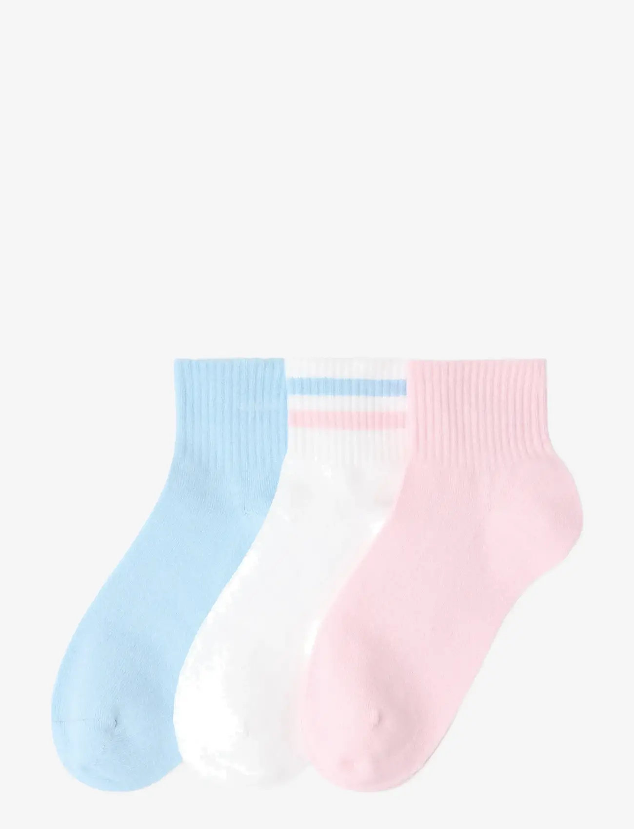 Lindex - 3-pack high ankle socks - strümpfe - light pink - 0