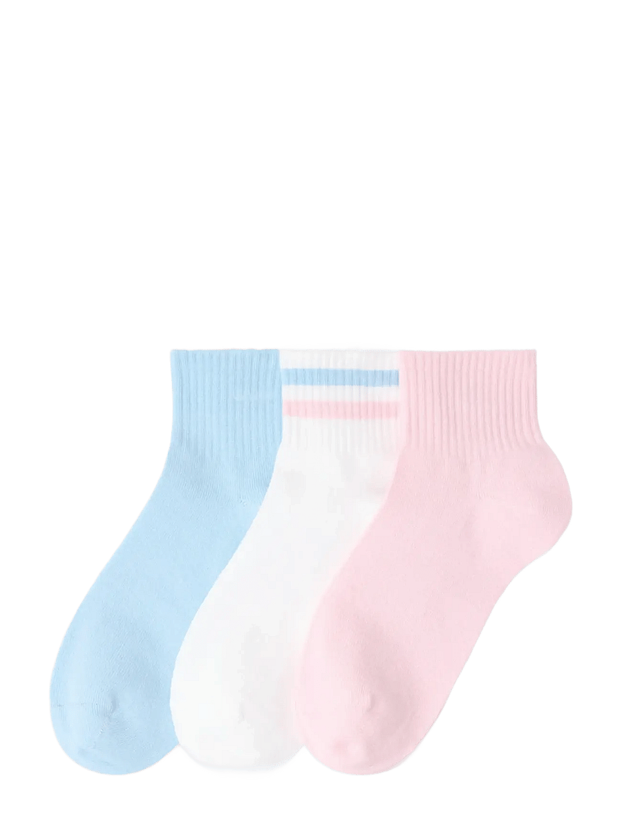 Lindex - 3-pack high ankle socks - strumpor - light pink - 0