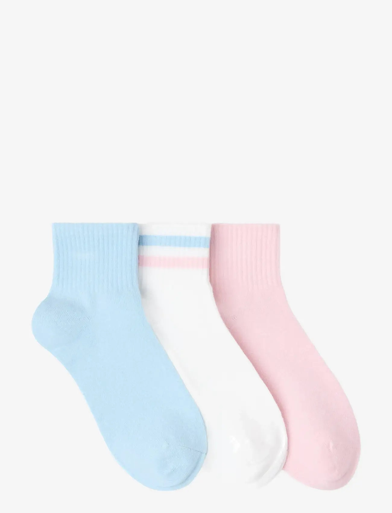 Lindex - 3-pack high ankle socks - strümpfe - light pink - 1
