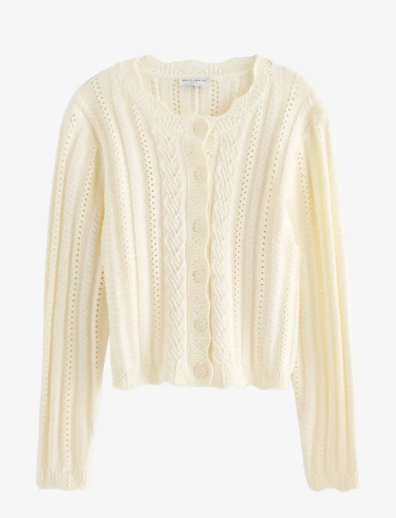 Lindex - Pattern-knit cardigan - cardigans - off white - 1