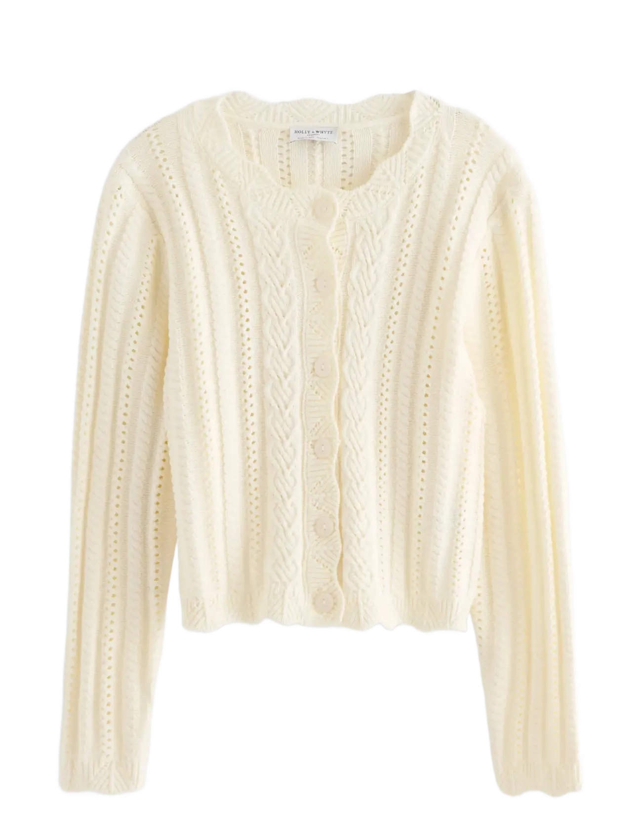 Lindex Pattern-knit cardigan - Cardigans - OFF WHITE / cream