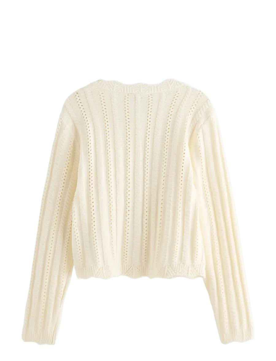 Lindex - Pattern-knit cardigan - strickjacken - off white - 2