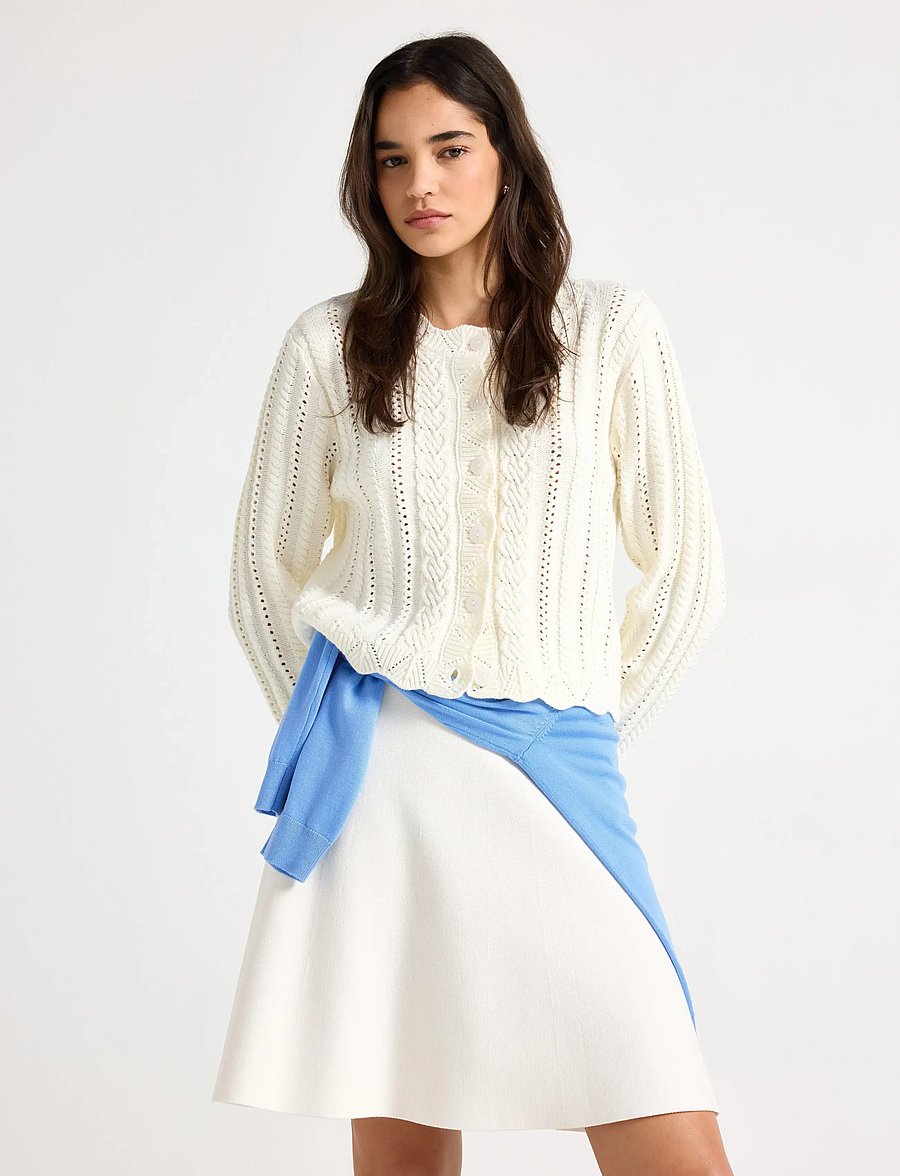 Lindex - Pattern-knit cardigan - strickjacken - off white - 0