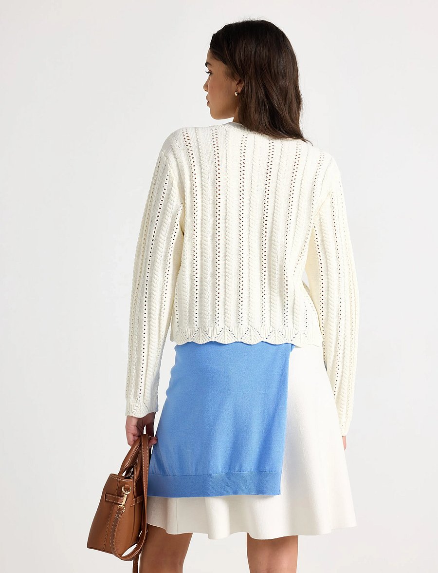 Lindex - Pattern-knit cardigan - strickjacken - off white - 3