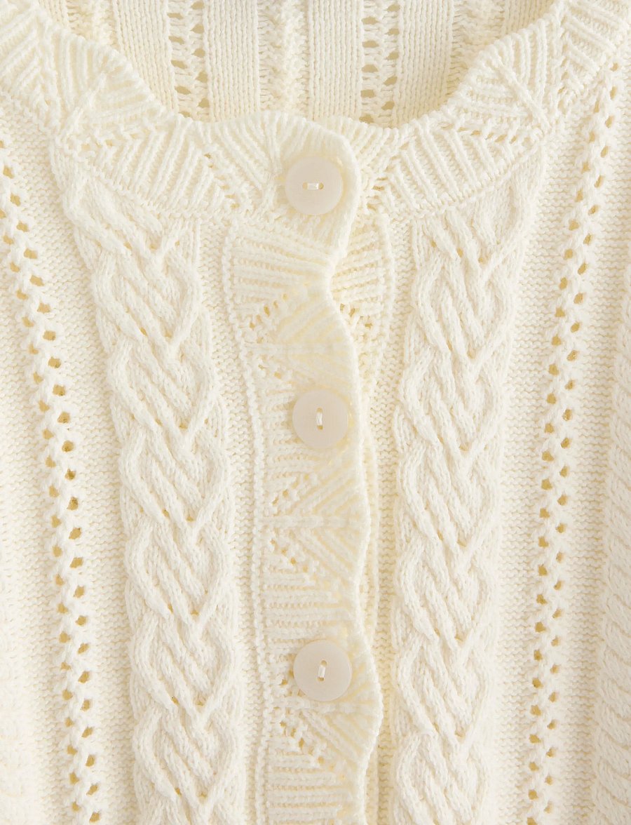 Lindex - Pattern-knit cardigan - strickjacken - off white - 5