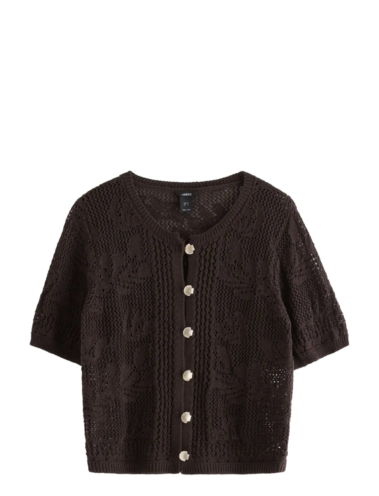Lindex Cardigan with crochet look - Cardigans - DARK BROWN / brown