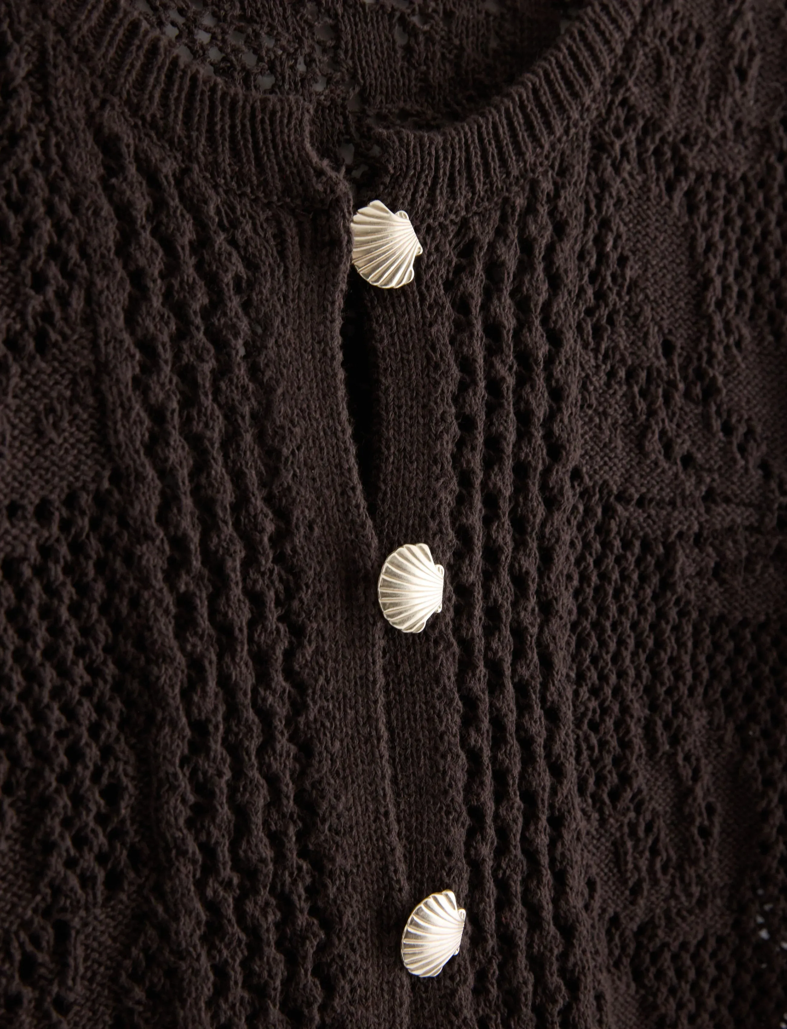 Lindex - Cardigan with crochet look - cardigans - dark brown - 5