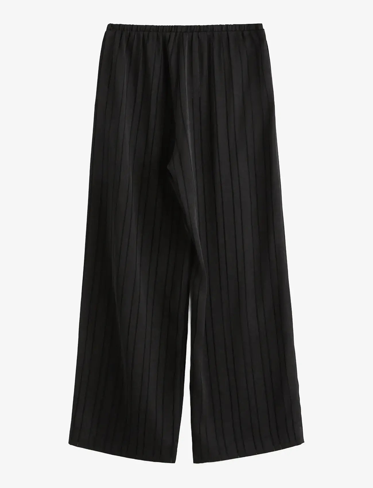 Lindex - WIDE trousers in satin - bukser med brede ben - black - 2