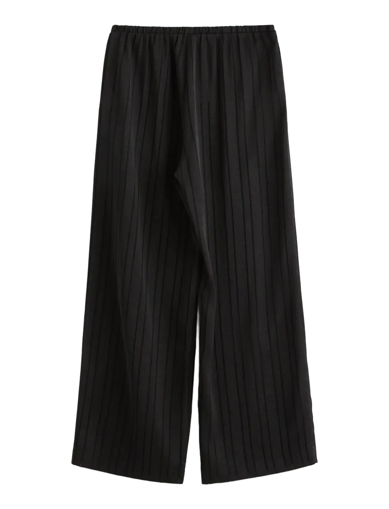 Lindex - WIDE trousers in satin - hosen mit weitem bein - black - 2